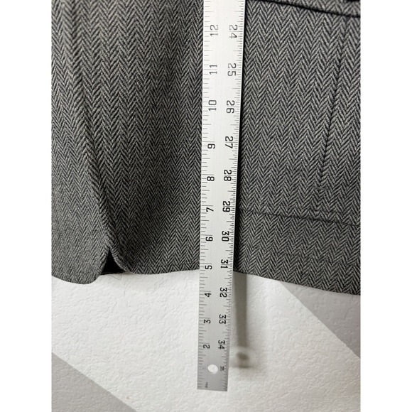 Tasso Elba Men's Gray Herringbone Wool Blend Blazer Coat Elbow Patches L 42-44 - Picture 14 of 16
